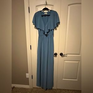 Dusty Blue Chiffon Bridesmaid Dress